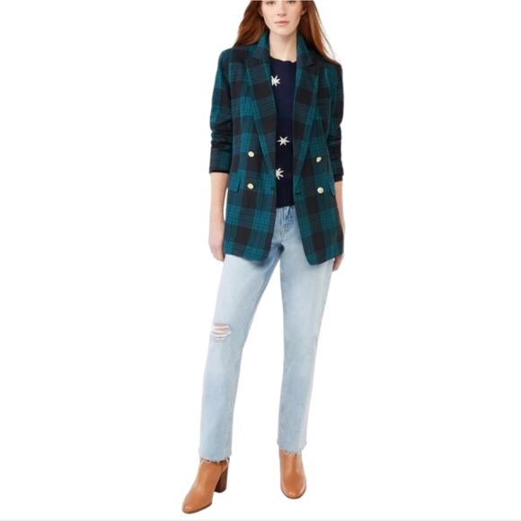 Free‎ Assembly Women's Slim Double Breasted Plaid Blazer Jacket Plus Size XXL - Picture 3 of 12